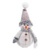Karácsonyi Dekorációs Figura, Hóember Ecru Műszőrme Sapkával, 30 cm
