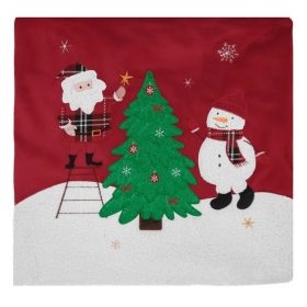Piros Karácsonyi Díszpárnahuzat Mintával 45x45 cm