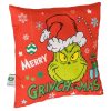 Karácsonyi Dekoratív Párna Limezöld Grinch Mintával „Merry Christmas” 30x30cm