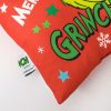Karácsonyi Dekoratív Párna Limezöld Grinch Mintával „Merry Christmas” 30x30cm