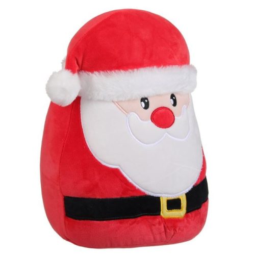 Mallow Karácsonyi Plüsspárna – Mikulás Figura, Piros, Puha Textúrával 31cm