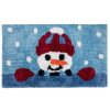 Karácsonyi Fürdőszobai Szőnyeg Kék Hóemberrel és Ezüst Lurex-szel 75x45cm
