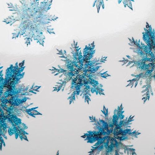 AUTÓCOLLANT  HÓPEHELYEK EZÜST-KÉK MATRICA