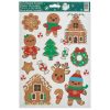 Karácsonyi dekor matricák mézeskalács figurákkal, 20×30 cm