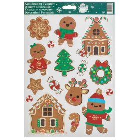   Karácsonyi dekor matricák mézeskalács figurákkal, 20×30 cm