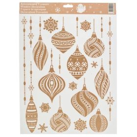   Karácsonyi dekor matricák csillámos gömbökkel, 30×42 cm