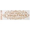 Karácsonyi Dekor Matrica „Merry Christmas” Csillámos Bézs/Champagne 60x20cm