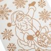Karácsonyi Dekor Matrica Mikulás és Hópelyhek Csillámos Bézs/Champagne 20x30cm