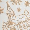 Karácsonyi Dekor Matrica Templom és Hópelyhek Csillámos Bézs/Champagne 20x30cm