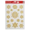 Karácsonyi Dekor Matrica Arany Hópelyhek 20x30cm