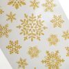 Karácsonyi Dekor Matrica Arany Hópelyhek 20x30cm