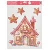 Karácsonyi Dekor Matrica Candy Ház & Csillagok Rózsaszín 30x42cm