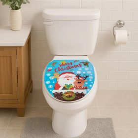   Karácsonyi Matrica – Mikulás és Rénszarvas WC-ülőke Fedélre 30,2x38 cm