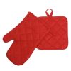 Karácsonyi Konyhai Kesztyű és Szalvéta Szett Piros-Fehér Hóember Mintával – 2 db