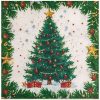 Karácsonyi Szalvéta 2 Rétegű, Díszített Karácsonyfa Mintával 33x33cm – 20 db