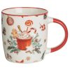 Karácsonyi New Bone Porcelán Bögre Fehér Mézeskalács Mintával 340ml