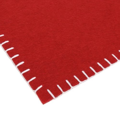 Karácsonyi Piros Filc Tányéralátét Mosolygó Rénszarvassal "Happy New Year" 40x30 cm