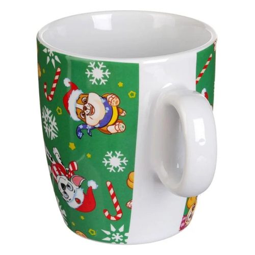 Zöld Karácsonyi Porcelán Bögre Paw Patrol Figurákkal 220ml