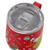 Grinches karácsonyi piros fém termoszpohár átlátszó fedéllel, 350 ml