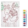 Karácsonyi Színező Készlet A4 Vászonnal – Ajándékos Rénszarvas & Akvarell – 3 db