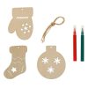 Karácsonyi Kreatív Készlet – Fa Díszek Filctollakkal – 3 db
