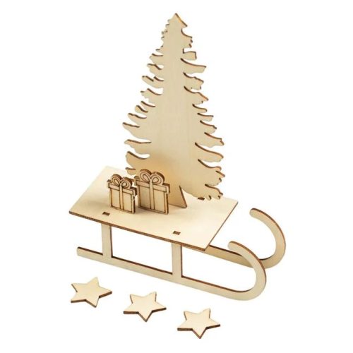 Karácsonyi Kreatív Készlet – Fa Szán Filctollakkal