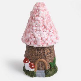 Rózsaszín Kerámia Házikó Virágokkal Ø7x15cm