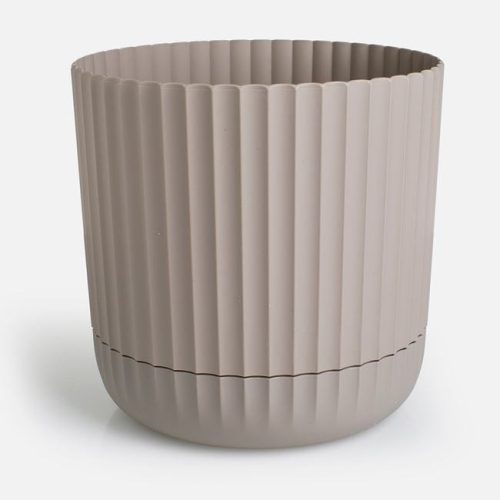 Műanyag Virágcserép Beépített Alátéttel, Bézs Ø23x23cm - 7,2L