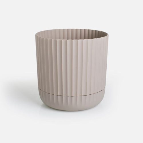 Műanyag Virágcserép Beépített Alátéttel, Bézs Ø16,5x16,5cm - 2,6L