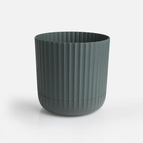 Műanyag virágcserép beépített alátéttel, khaki színű, Ø16,5x16,5cm, 2,6L