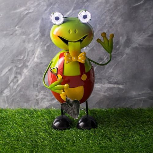 Szolár kerti lámpa - Béka figura, 25 cm