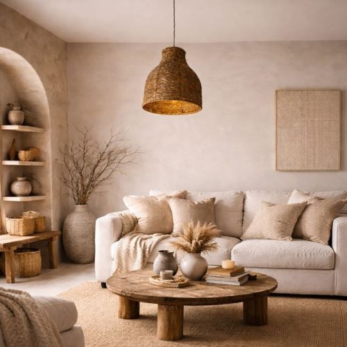 Szőtt lámpabúra csillárhoz Ø40x38cm