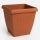 Négyzet alakú műanyag virágcserép, terrakotta - 25,5x25,5x24 cm - 9,58L