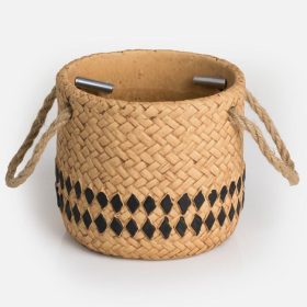   Bézs Kerámia Kaspó Kötél Fogantyúval Ø13,5x12,3cm - 0,9L