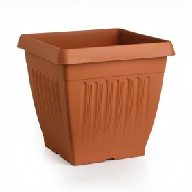   Négyzet alakú műanyag virágcserép, terrakotta - 32x32x30cm, 18.5L
