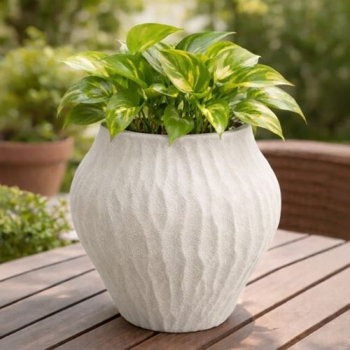 Kancsó Formájú Kerámia Kaspó, Törtfehér Ø20x19,5cm - 3,5L