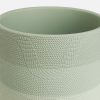 Menta zöld kerámia kaspó csíkos mintával - Ø14x12,5cm