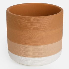   Terrakotta Kerámia Kaspó Csíkos Mintával - Ø14x12,5 cm - 1,3L