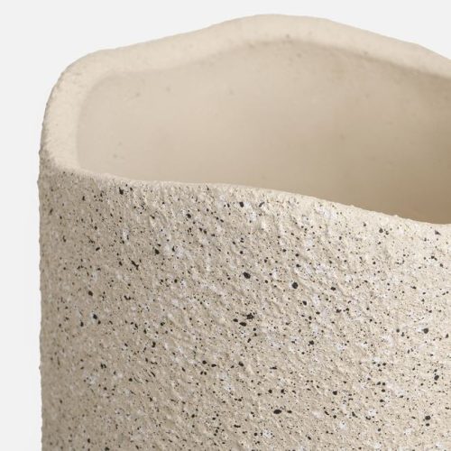 Kerámia Kaspó Alátéttel, Krém Színű - Ø12,6x10,9cm - 0,6L