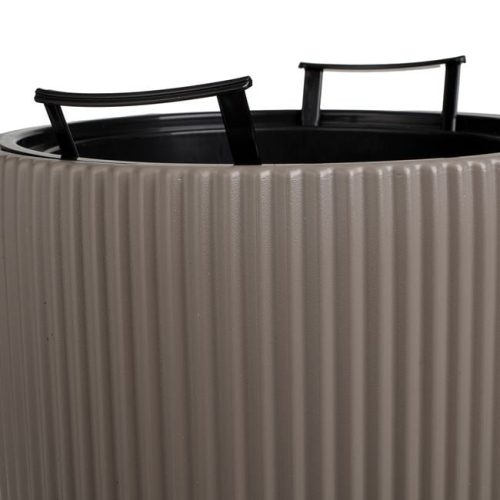 Mokka Színű Bordázott Műanyag Virágcserép - Ø36x36,5cm - 16L