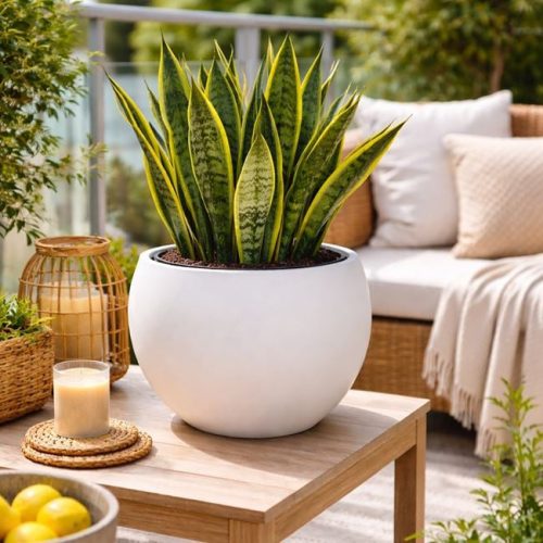 Kerek Fehér Műanyag Kaspó Ø40x30cm - 9L