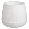 Fehér Mintás Műanyag Virágcserép Beépített Alátéttel - Ø24,7x21cm, 3L