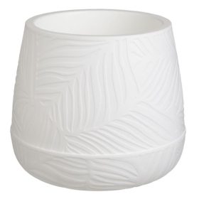   Fehér Mintás Műanyag Virágcserép Beépített Alátéttel - Ø24,7x21cm, 3L
