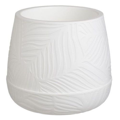 Fehér Mintás Műanyag Virágcserép Beépített Alátéttel - Ø24,7x21cm, 3L
