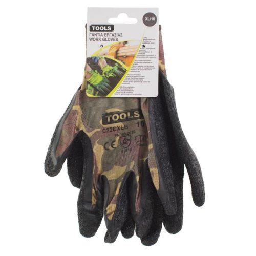 Latex Kerti Kesztyű Terepmintás - 10-es méret