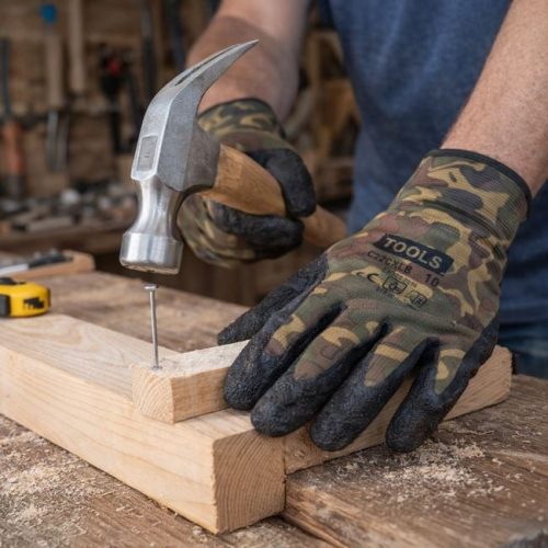 Latex Kerti Kesztyű Terepmintás - 10-es méret