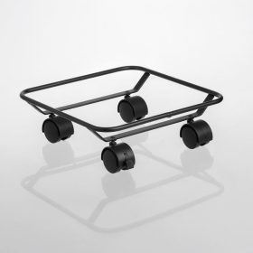   Fém Virágtartó Gurulós Alátét Fékezhető Kerekekkel, 26x26x8,5 cm