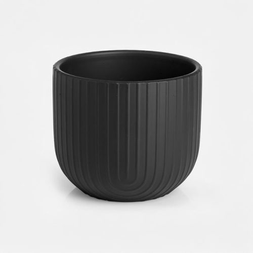 Fekete Kerámia Kaspó - 15x13 cm - 1,5L