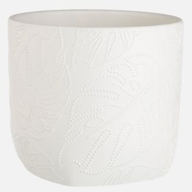 Fehér Dombornyomott Kerámia Kaspó17X15CM