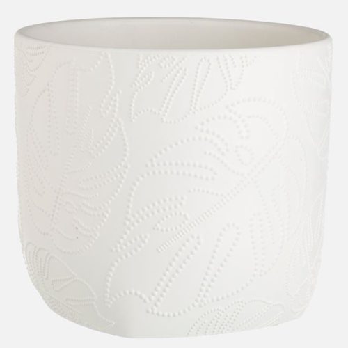 Fehér Dombornyomott Kerámia Kaspó17X15CM